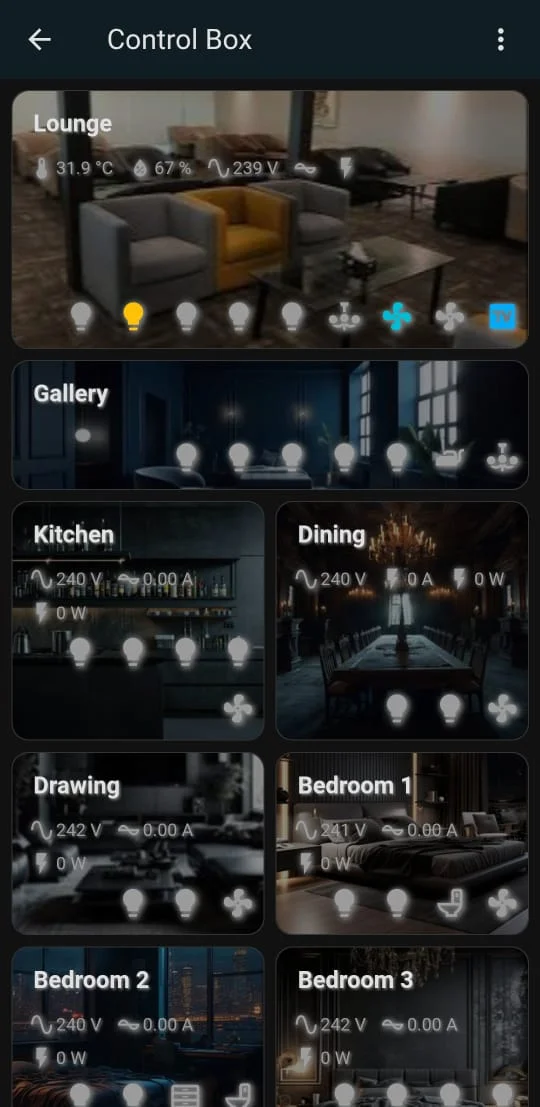 HomeHaven mobile app: control panel for every room